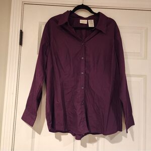 White Stag plum colored button up shirt